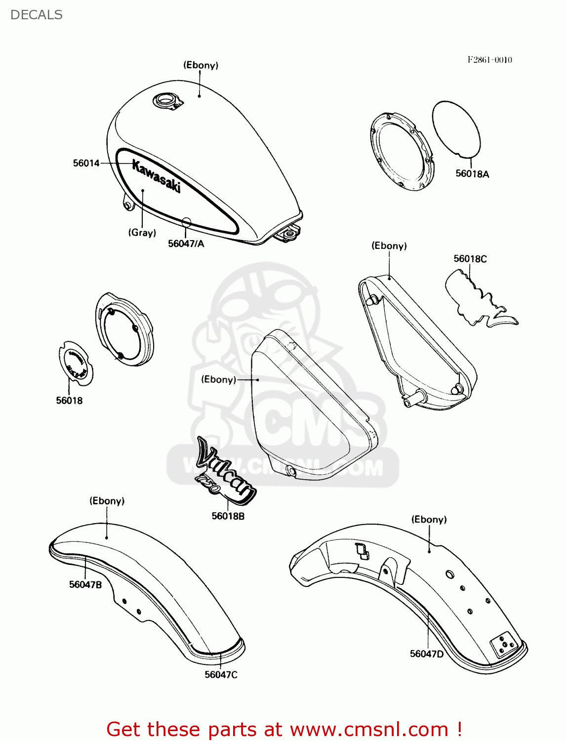 DECALS VN750A3 VULCAN 750 1987 USA CALIFORNIA CANADA