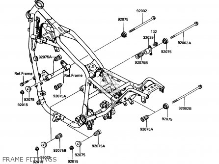 FRAME FITTINGS - VN750A3 VULCAN 750 1987 USA CALIFORNIA CANADA