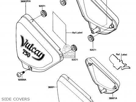 SIDE COVERS - VN750A3 VULCAN 750 1987 USA CALIFORNIA CANADA