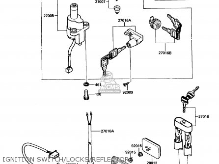IGNITION SWITCH/LOCKS/REFLECTORS - VN750A3 VULCAN 750 1987 USA CALIFORNIA CANADA