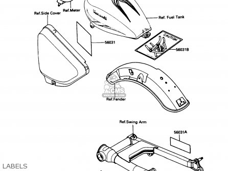 LABELS - VN750A3 VULCAN 750 1987 USA CALIFORNIA CANADA