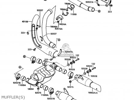 MUFFLER(S) - VN750A4 VN750 TWIN 1988 EUROPE FR UK AR FG IT NR SD ST