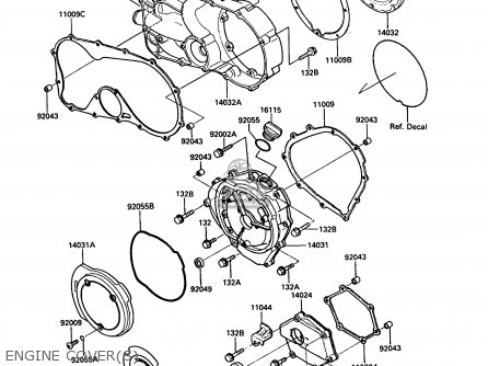 ENGINE COVER(S) - VN750A4 VN750 TWIN 1988 EUROPE FR UK AR FG IT NR SD ST