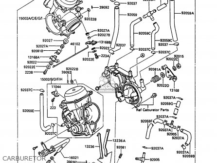 CARBURETOR - VN750A4 VN750 TWIN 1988 EUROPE FR UK AR FG IT NR SD ST