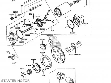 STARTER MOTOR - VN750A4 VN750 TWIN 1988 EUROPE FR UK AR FG IT NR SD ST