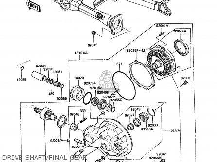 DRIVE SHAFT/FINAL GEAR - VN750A4 VN750 TWIN 1988 EUROPE FR UK AR FG IT NR SD ST