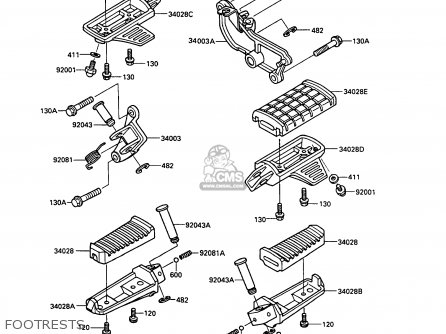 FOOTRESTS - VN750A4 VN750 TWIN 1988 EUROPE FR UK AR FG IT NR SD ST