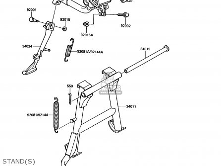 STAND(S) - VN750A4 VN750 TWIN 1988 EUROPE FR UK AR FG IT NR SD ST