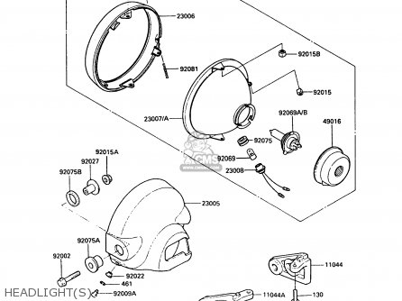 HEADLIGHT(S) - VN750A4 VN750 TWIN 1988 EUROPE FR UK AR FG IT NR SD ST