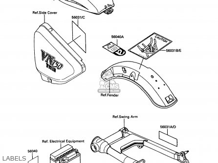LABELS - VN750A4 VN750 TWIN 1988 EUROPE FR UK AR FG IT NR SD ST