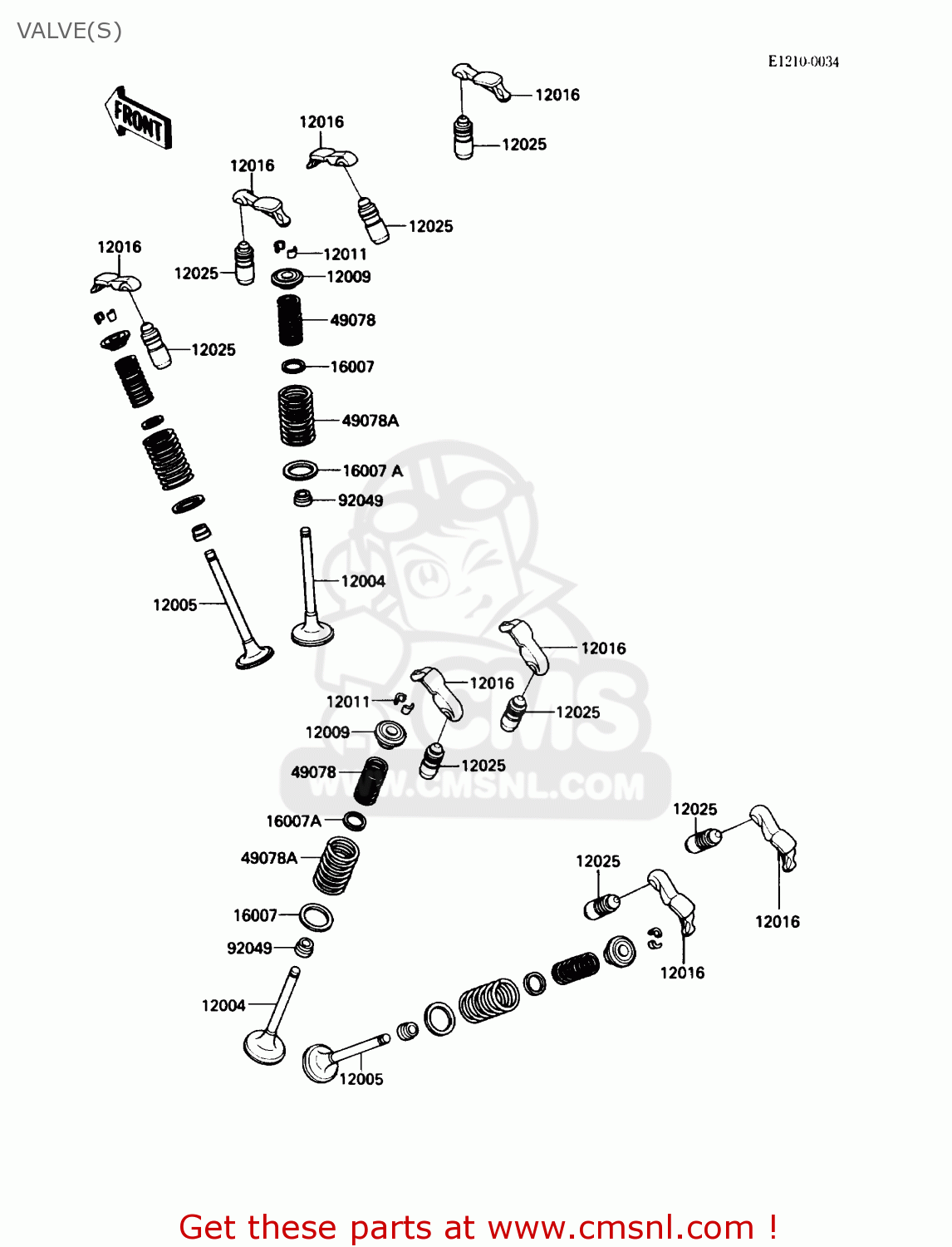 VALVE(S) VN750A4 VULCAN 750 1988 USA CALIFORNIA CANADA