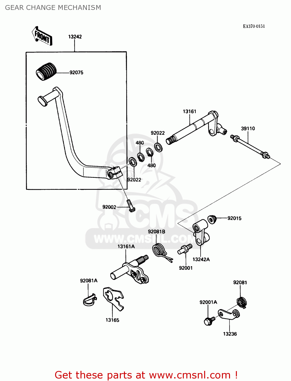 GEAR CHANGE MECHANISM VN750A4 VULCAN 750 1988 USA CALIFORNIA CANADA