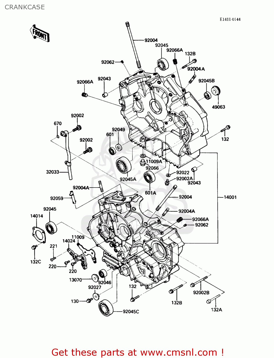 CRANKCASE VN750A4 VULCAN 750 1988 USA CALIFORNIA CANADA