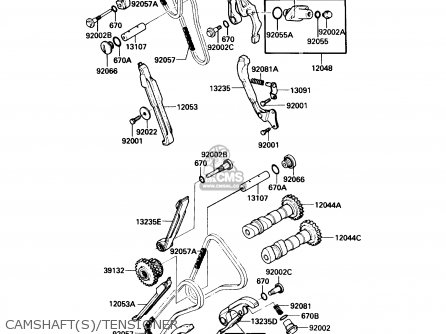 CAMSHAFT(S)/TENSIONER - VN750A4 VULCAN 750 1988 USA CALIFORNIA CANADA