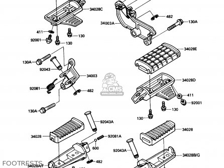 FOOTRESTS - VN750A4 VULCAN 750 1988 USA CALIFORNIA CANADA