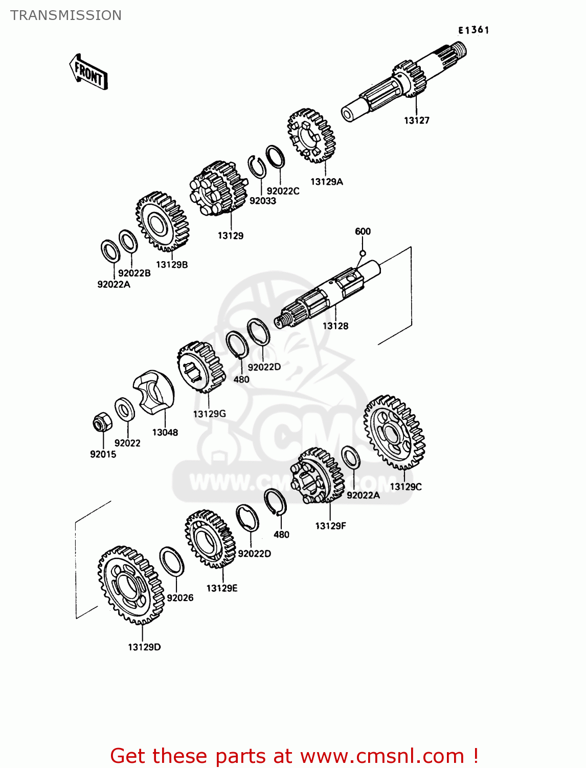 TRANSMISSION VN750A5 VN750 TWIN 1989 EUROPE FR UK FG NR SD ST