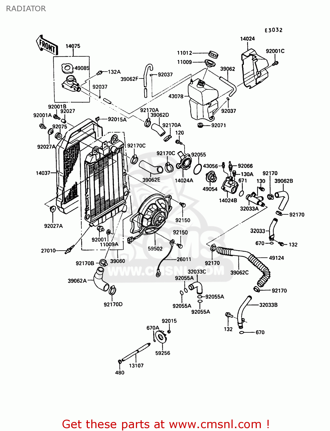 RADIATOR VN750A5 VN750 TWIN 1989 EUROPE FR UK FG NR SD ST