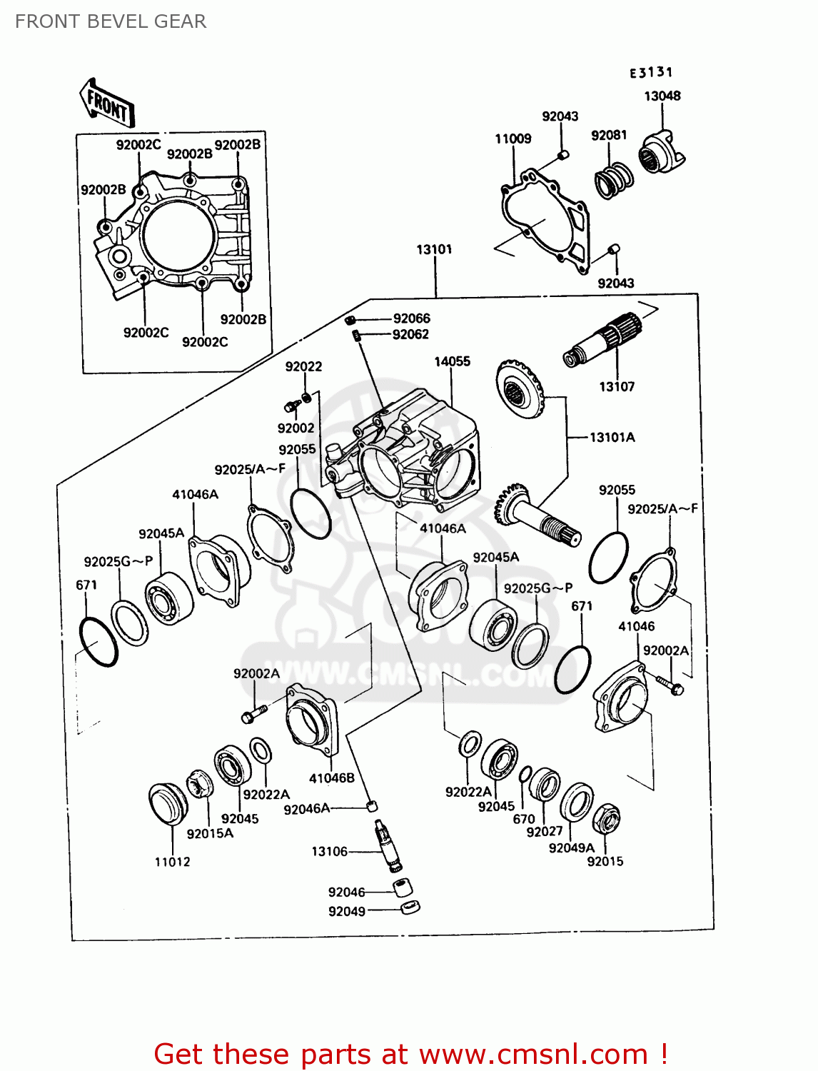 FRONT BEVEL GEAR VN750A5 VN750 TWIN 1989 EUROPE FR UK FG NR SD ST