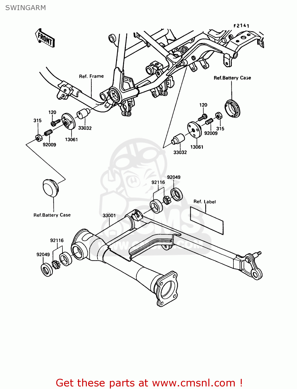 SWINGARM VN750A5 VN750 TWIN 1989 EUROPE FR UK FG NR SD ST