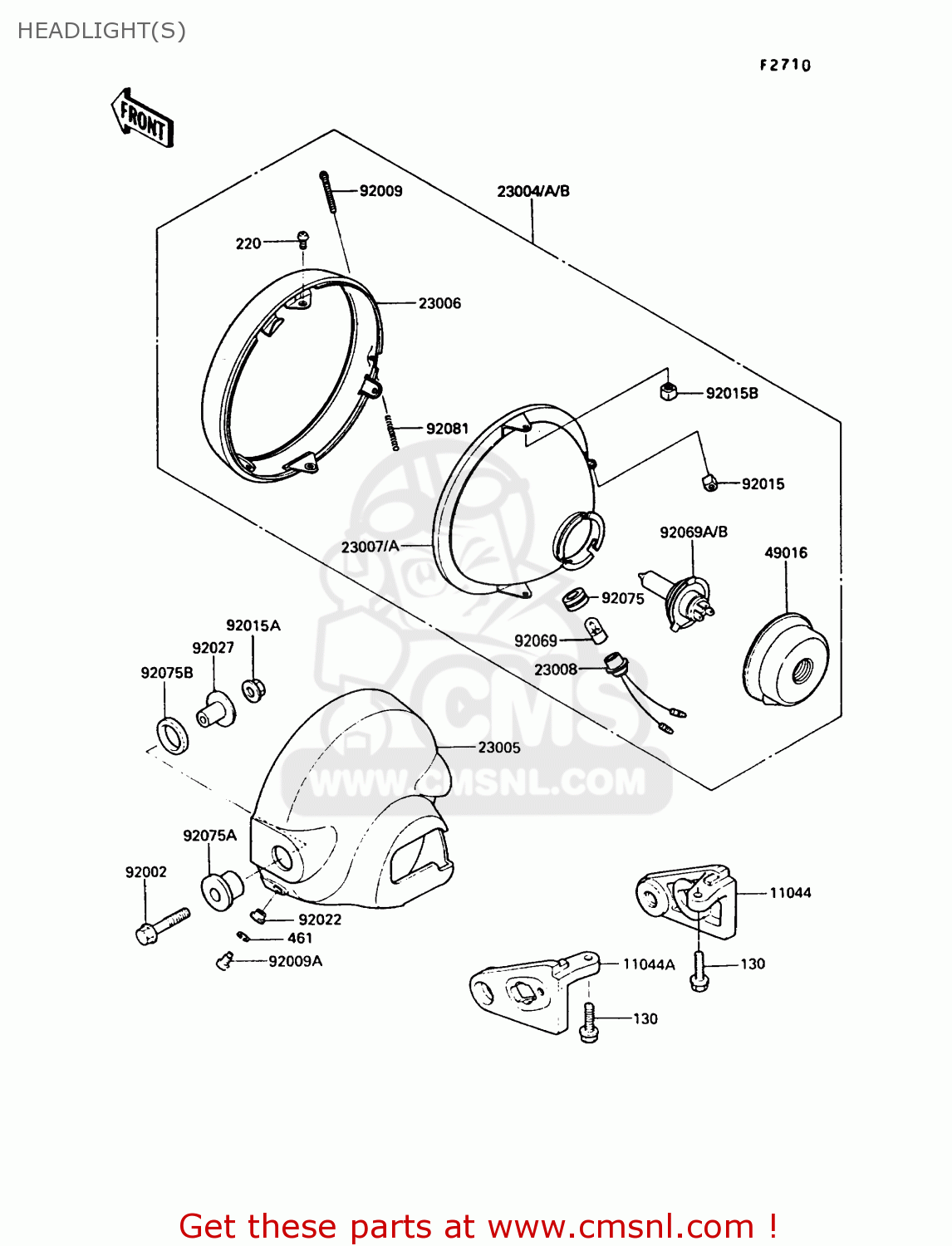 HEADLIGHT(S) VN750A5 VN750 TWIN 1989 EUROPE FR UK FG NR SD ST