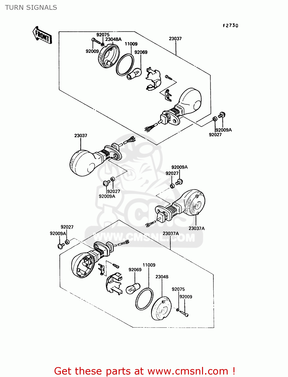 TURN SIGNALS VN750A5 VN750 TWIN 1989 EUROPE FR UK FG NR SD ST
