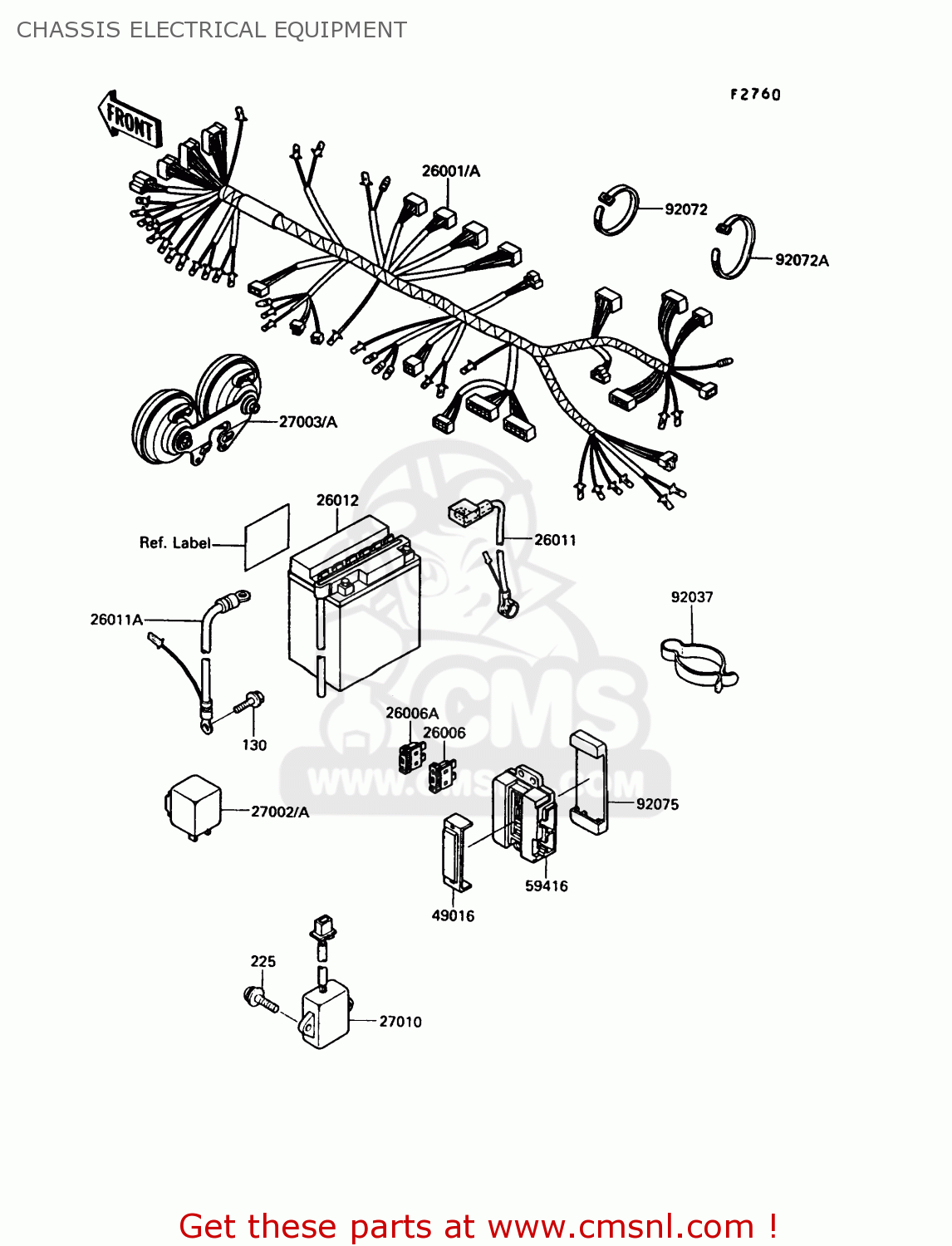 CHASSIS ELECTRICAL EQUIPMENT VN750A5 VN750 TWIN 1989 EUROPE FR UK FG NR SD ST