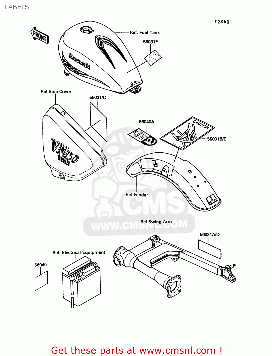 LABELS VN750A5 VN750 TWIN 1989 EUROPE FR UK FG NR SD ST