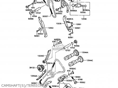 CAMSHAFT(S)/TENSIONER - VN750A5 VN750 TWIN 1989 EUROPE FR UK FG NR SD ST