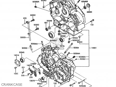 CRANKCASE - VN750A5 VN750 TWIN 1989 EUROPE FR UK FG NR SD ST