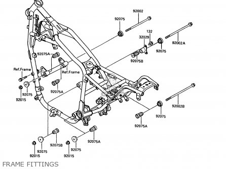 FRAME FITTINGS - VN750A5 VN750 TWIN 1989 EUROPE FR UK FG NR SD ST