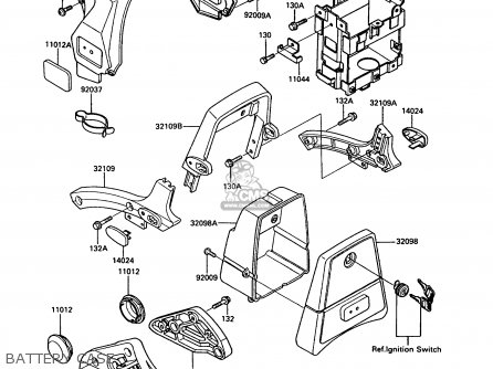 BATTERY CASE - VN750A5 VN750 TWIN 1989 EUROPE FR UK FG NR SD ST