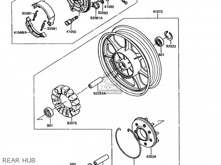 REAR HUB - VN750A5 VN750 TWIN 1989 EUROPE FR UK FG NR SD ST