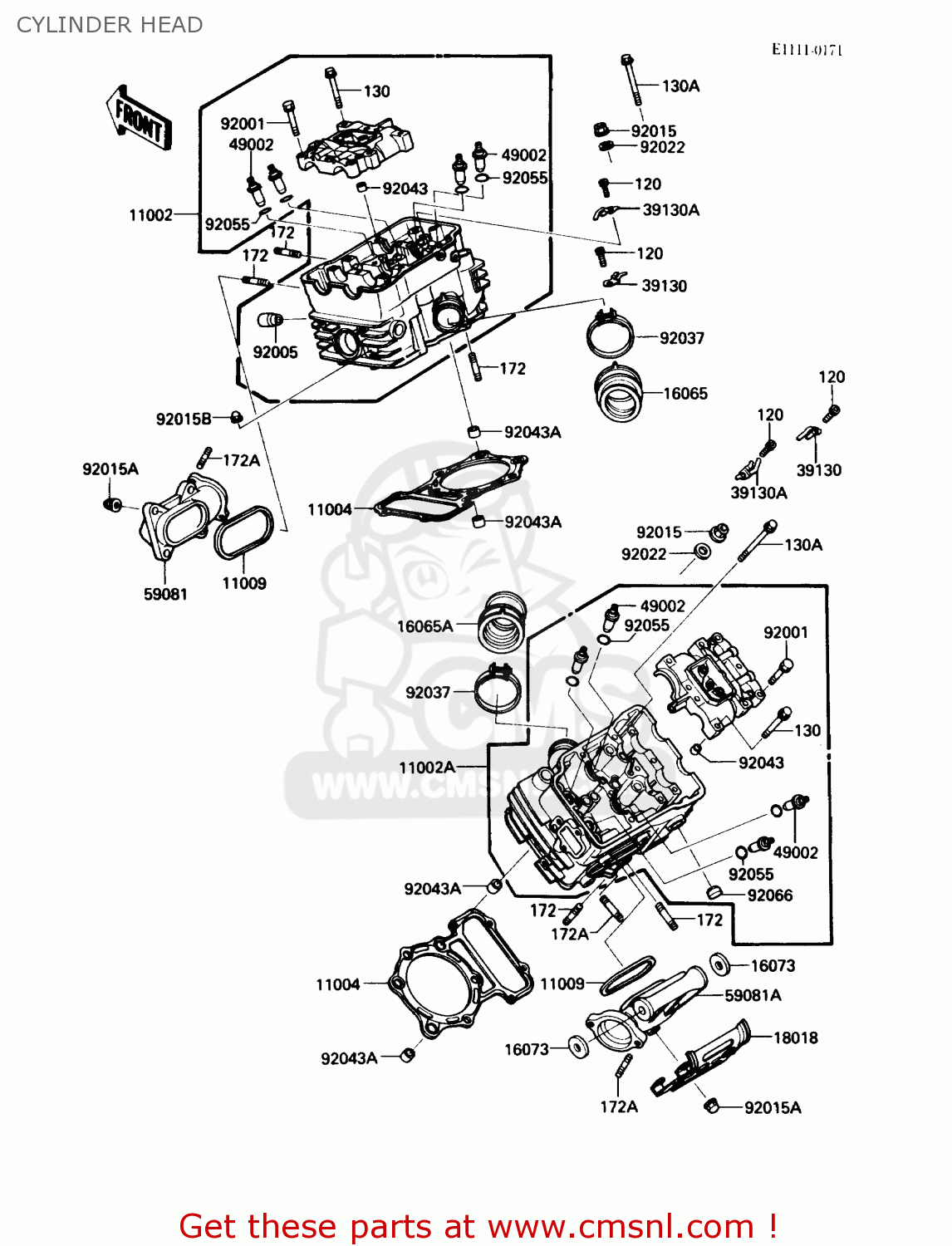 CYLINDER HEAD VN750A5 VULCAN 750 1989 USA CALIFORNIA