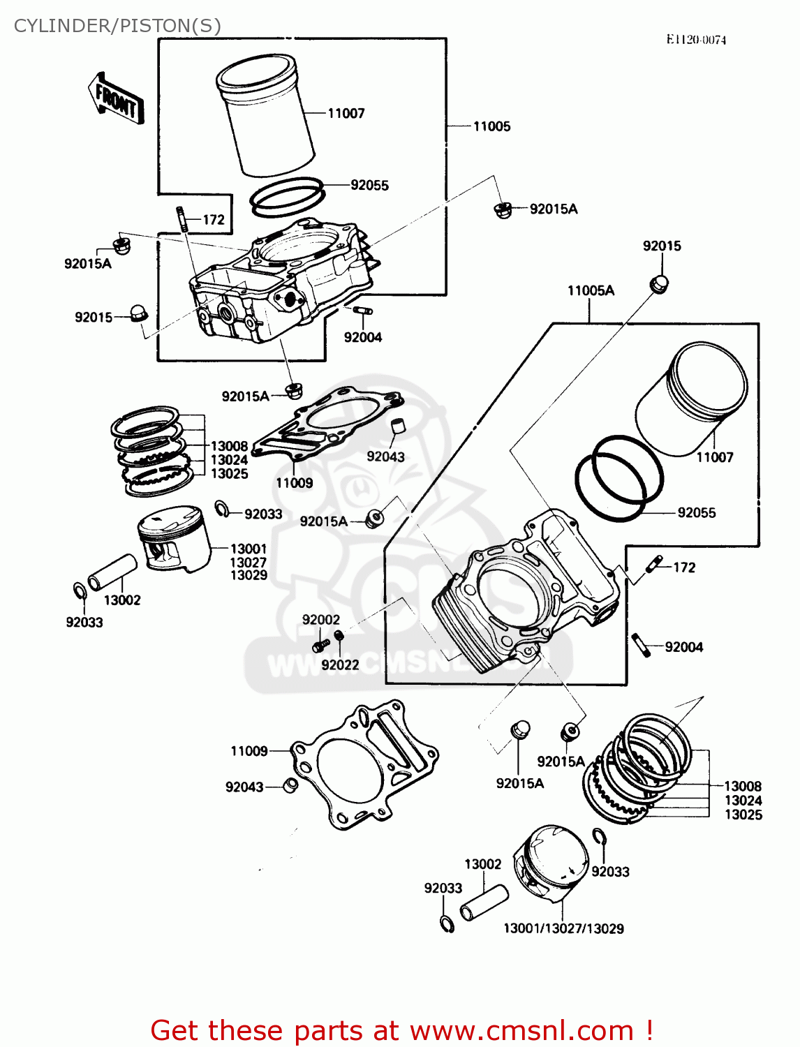 CYLINDER/PISTON(S) VN750A5 VULCAN 750 1989 USA CALIFORNIA