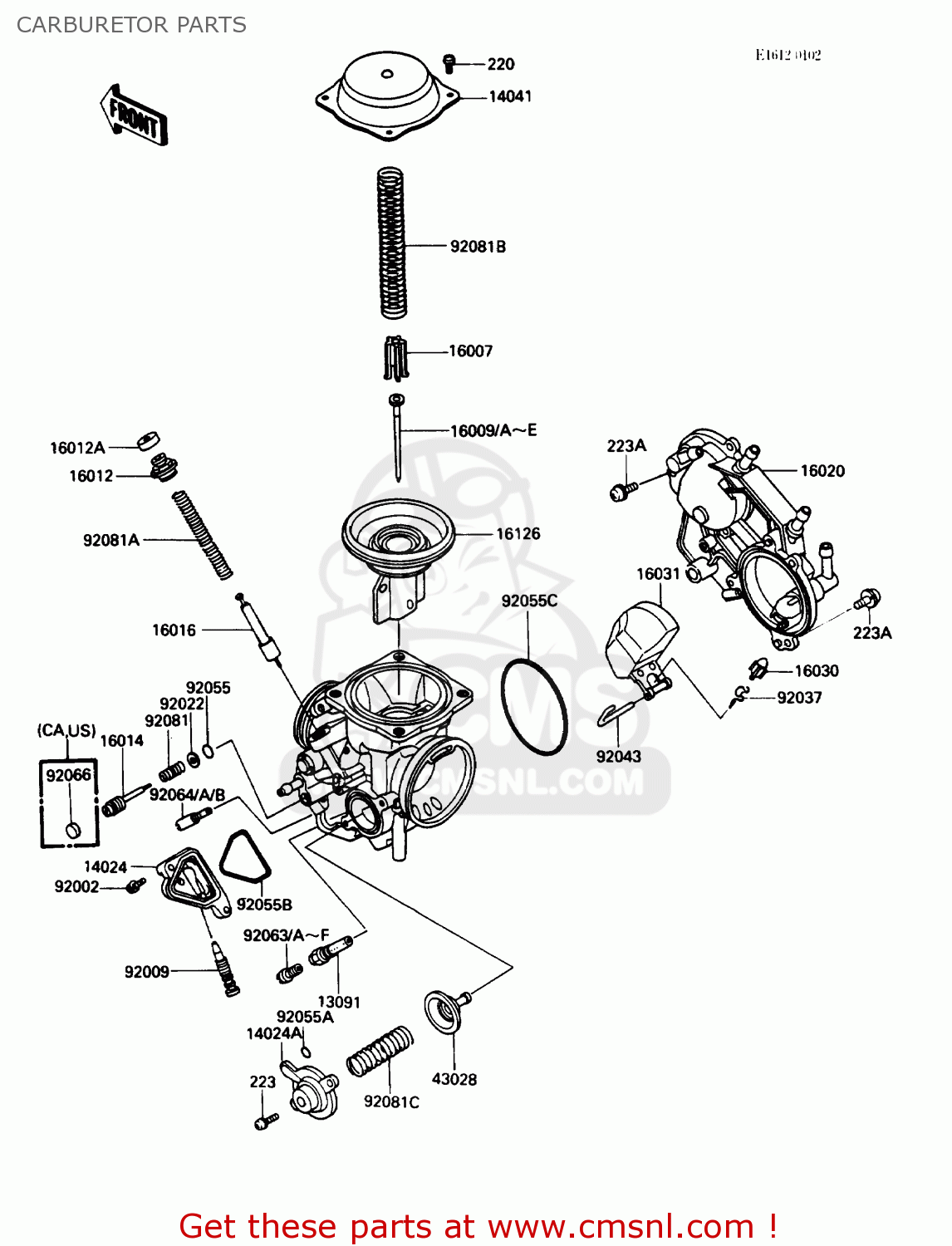 CARBURETOR PARTS VN750A5 VULCAN 750 1989 USA CALIFORNIA