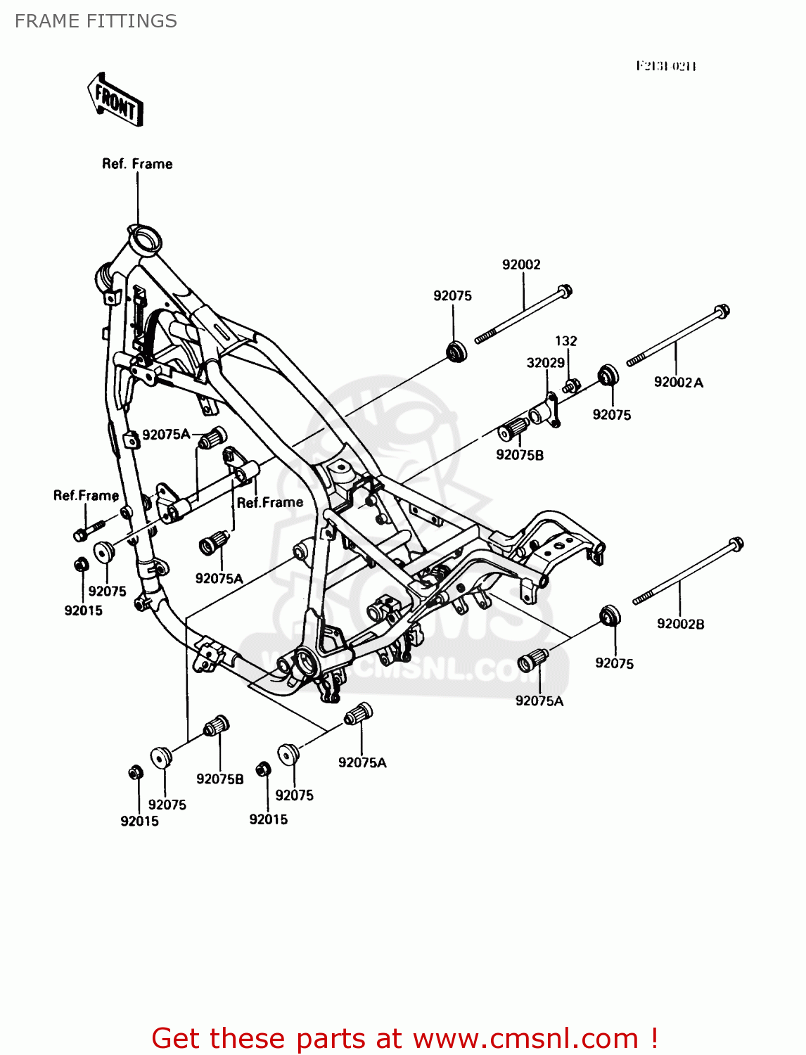 FRAME FITTINGS VN750A5 VULCAN 750 1989 USA CALIFORNIA