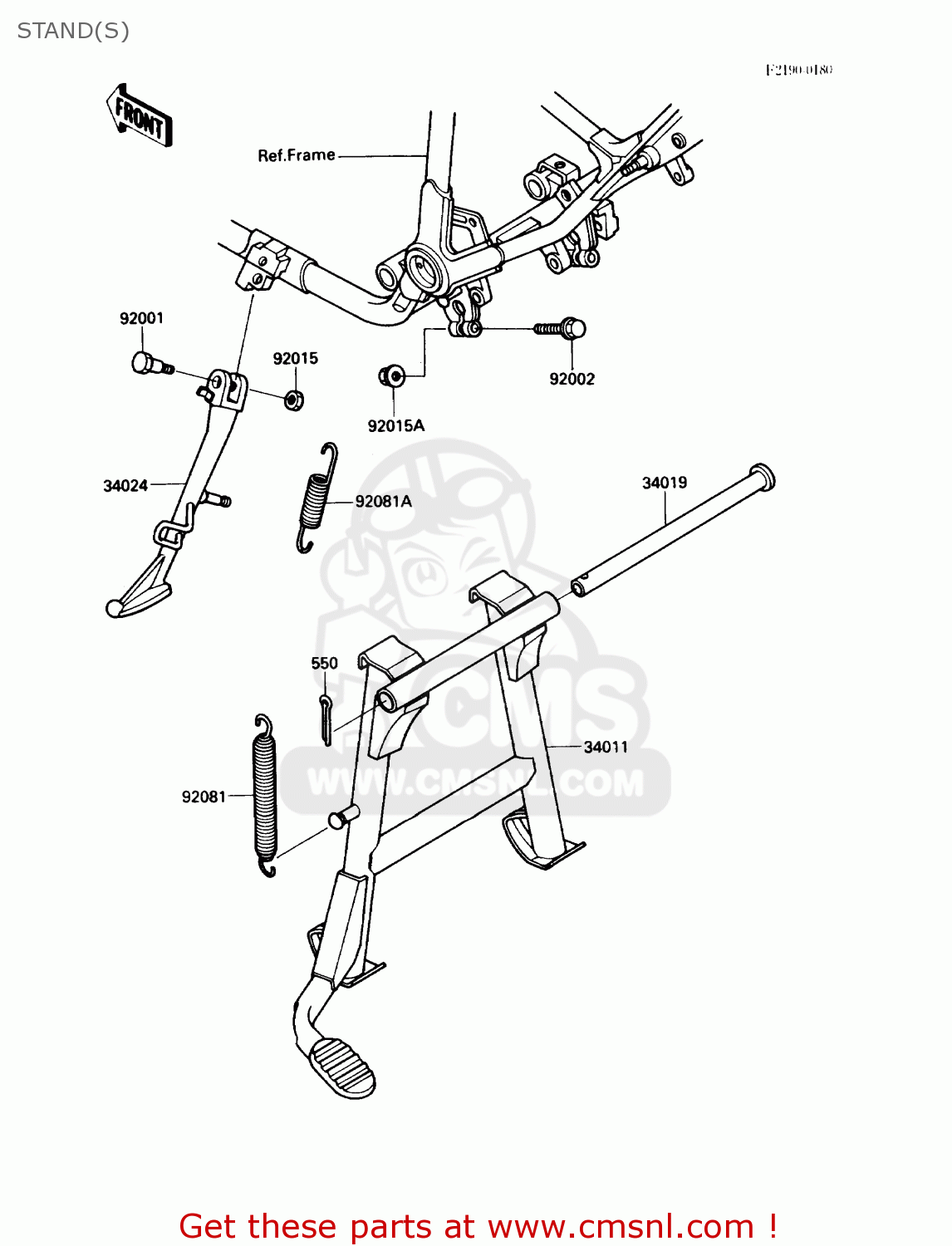 STAND(S) VN750A5 VULCAN 750 1989 USA CALIFORNIA