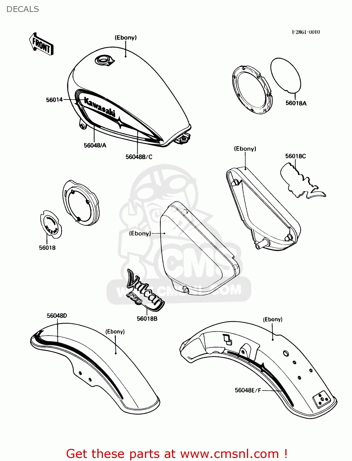 DECALS VN750A5 VULCAN 750 1989 USA CALIFORNIA