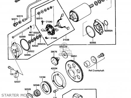 STARTER MOTOR - VN750A5 VULCAN 750 1989 USA CALIFORNIA