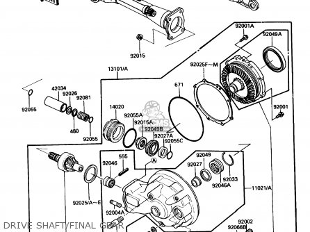 DRIVE SHAFT/FINAL GEAR - VN750A5 VULCAN 750 1989 USA CALIFORNIA