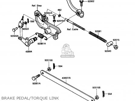 BRAKE PEDAL/TORQUE LINK - VN750A5 VULCAN 750 1989 USA CALIFORNIA