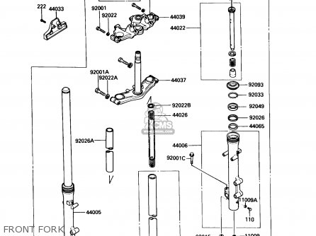 FRONT FORK - VN750A5 VULCAN 750 1989 USA CALIFORNIA