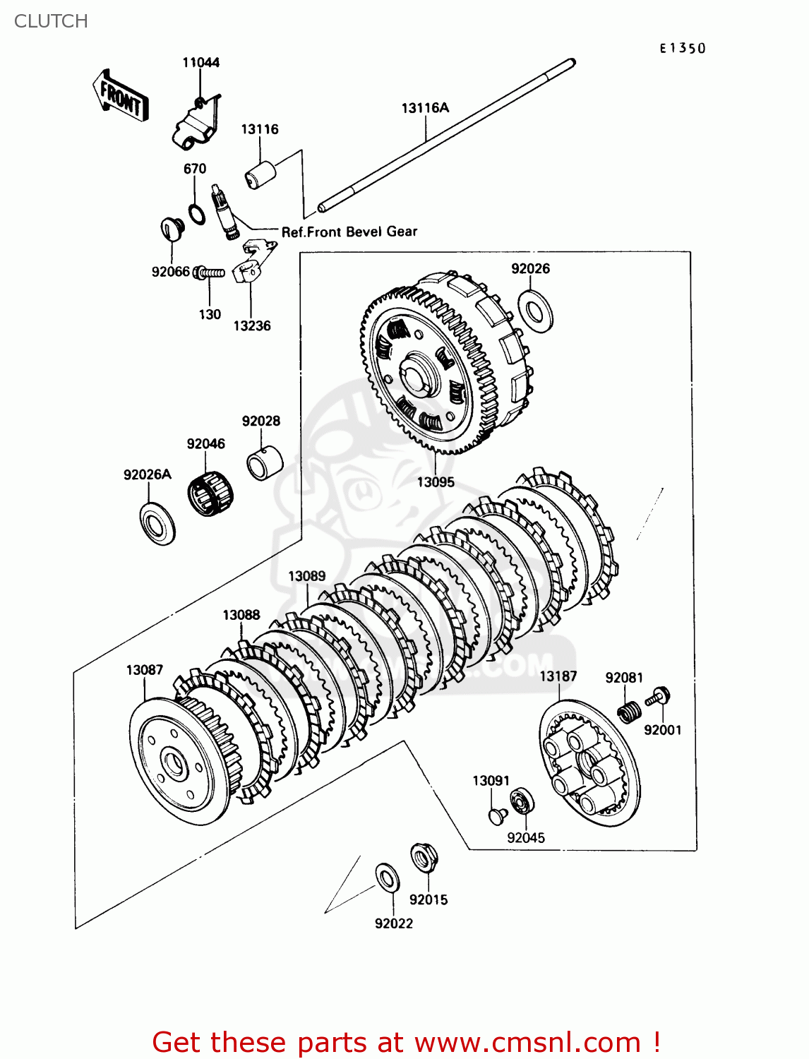CLUTCH VN750A6 VULCAN 750 1990 USA CALIFORNIA CANADA