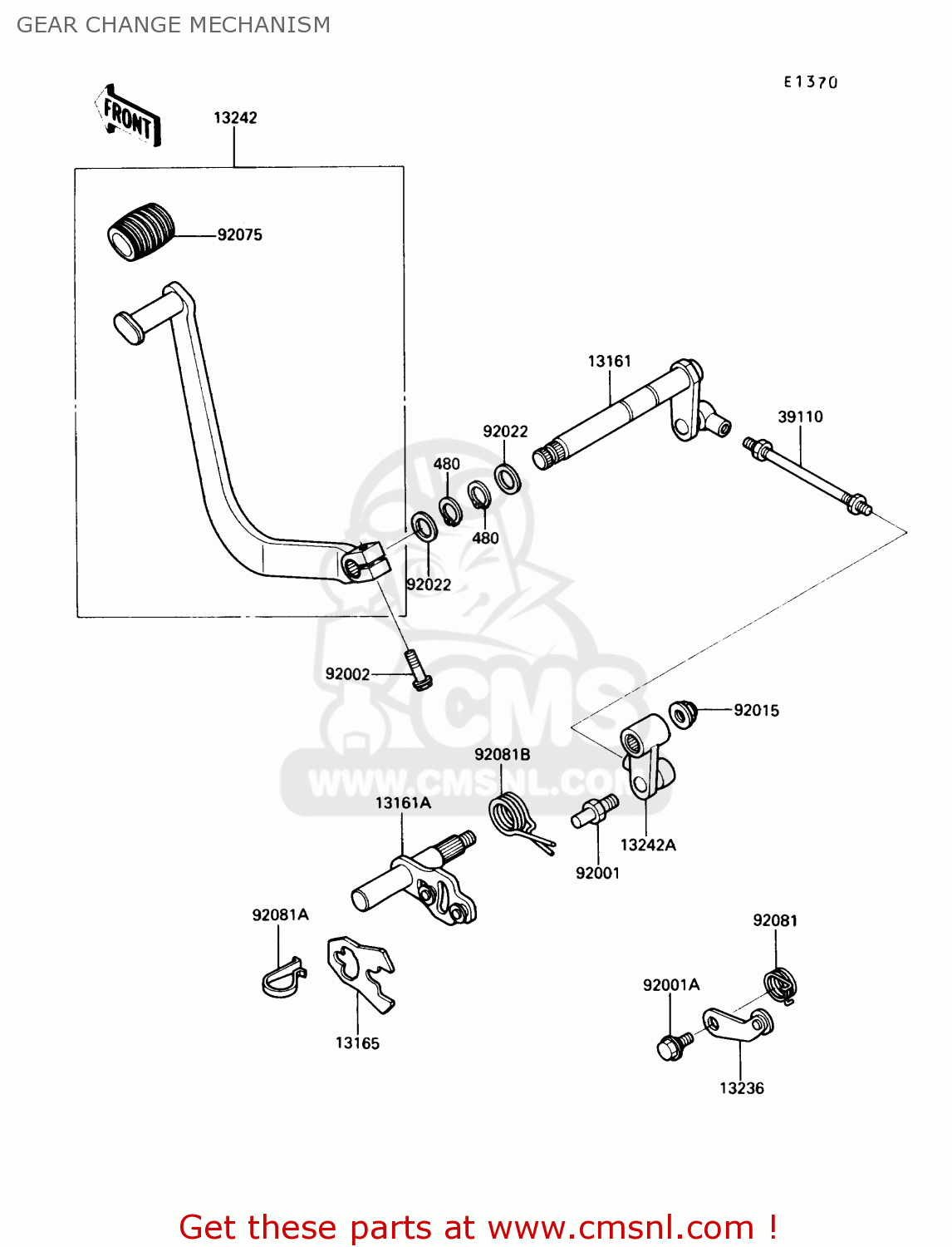 GEAR CHANGE MECHANISM VN750A6 VULCAN 750 1990 USA CALIFORNIA CANADA