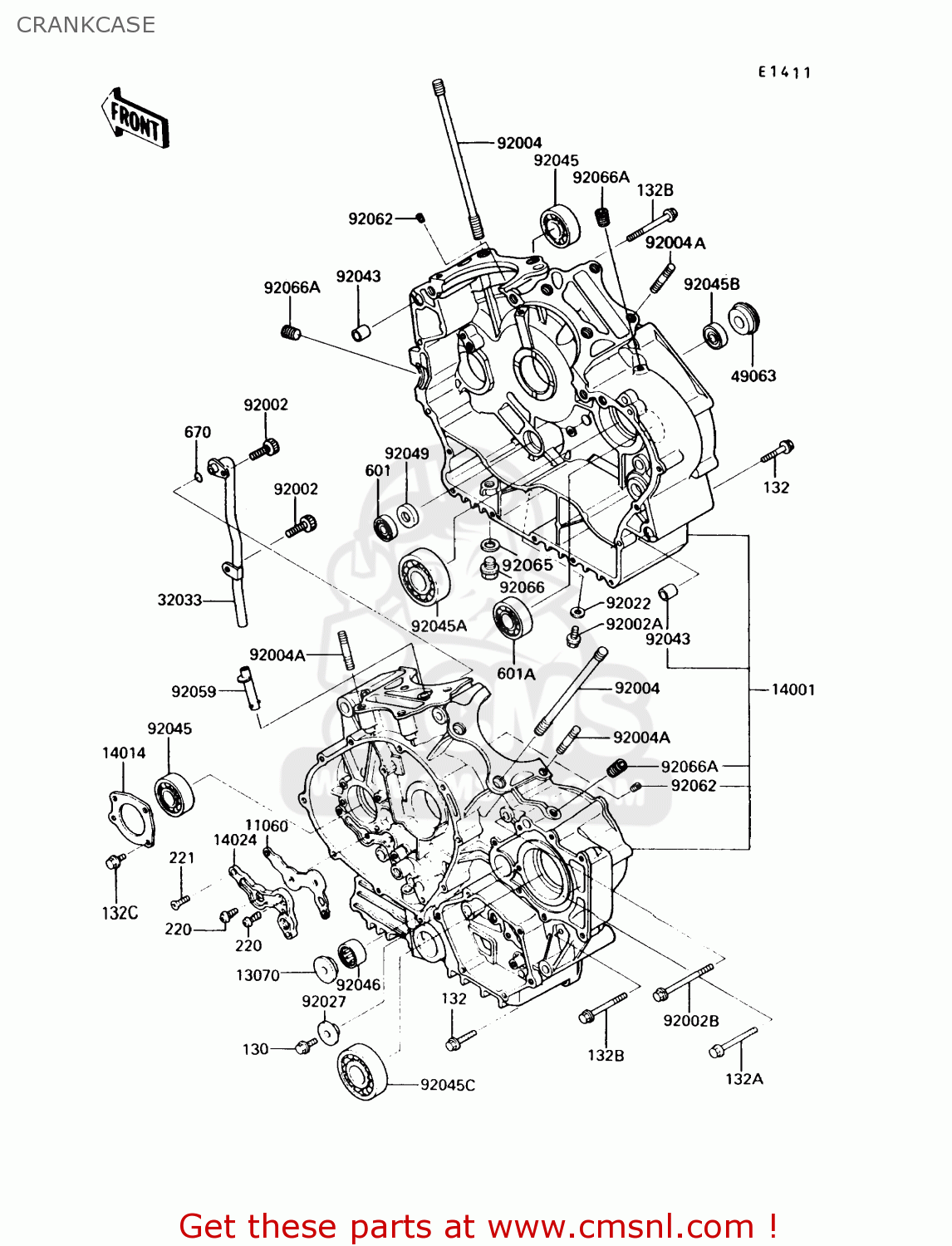 CRANKCASE VN750A6 VULCAN 750 1990 USA CALIFORNIA CANADA
