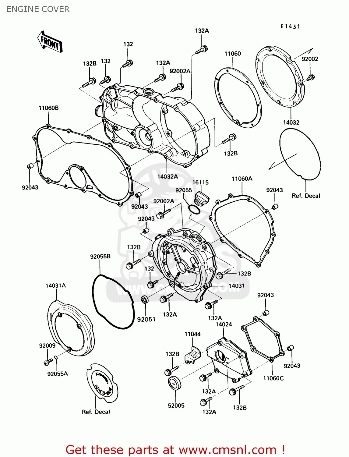 ENGINE COVER VN750A6 VULCAN 750 1990 USA CALIFORNIA CANADA