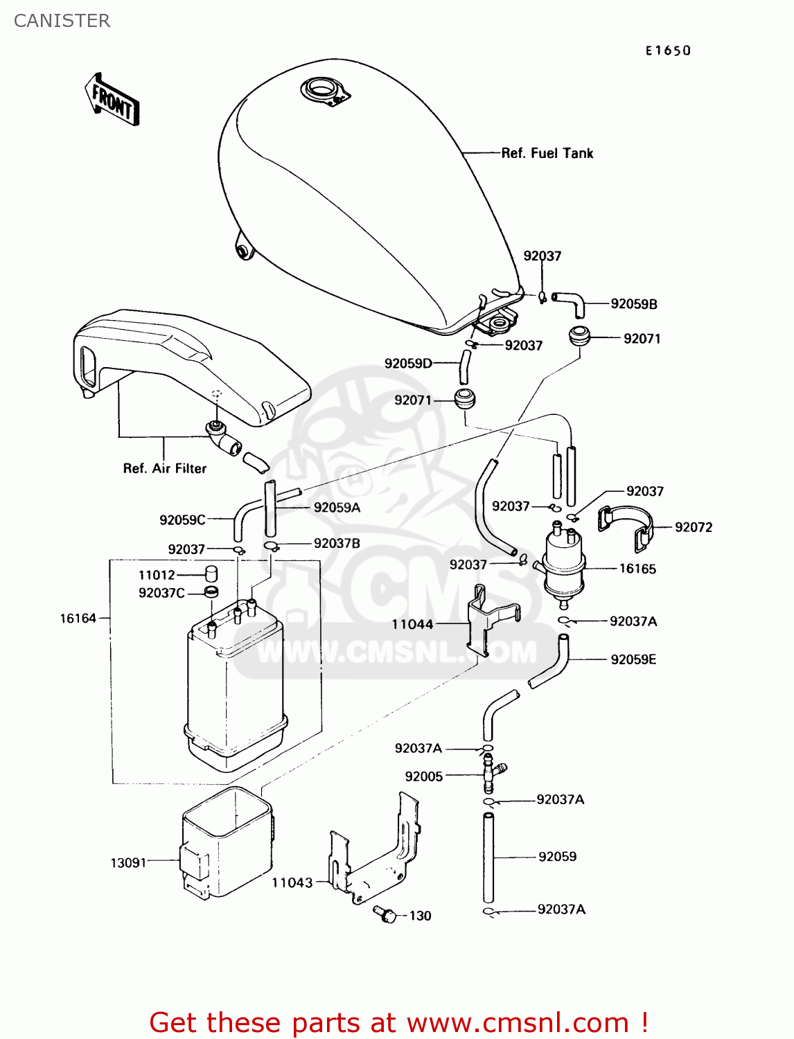 CANISTER VN750A6 VULCAN 750 1990 USA CALIFORNIA CANADA