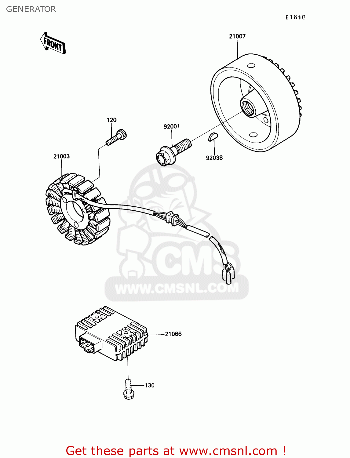 GENERATOR VN750A6 VULCAN 750 1990 USA CALIFORNIA CANADA