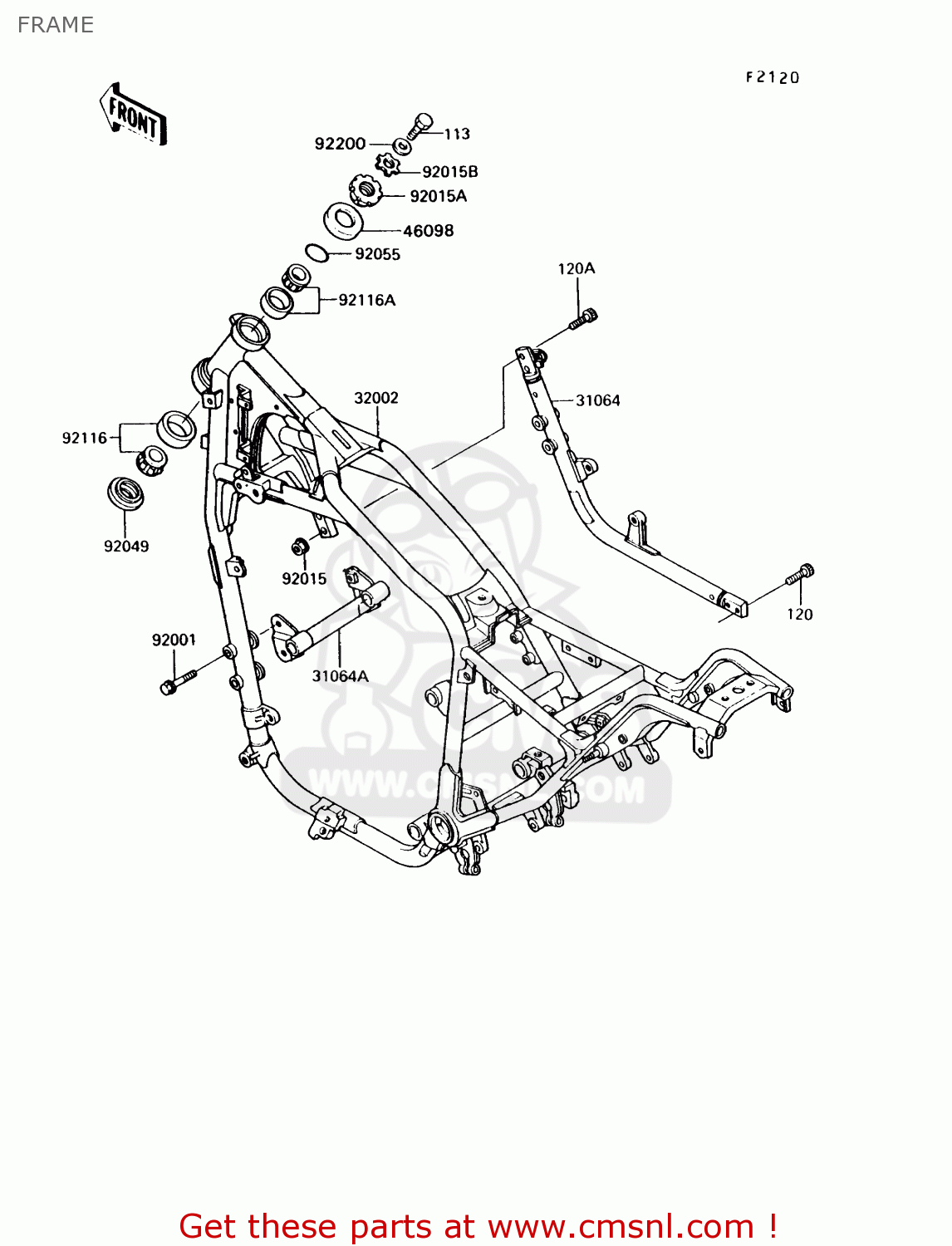 FRAME VN750A6 VULCAN 750 1990 USA CALIFORNIA CANADA