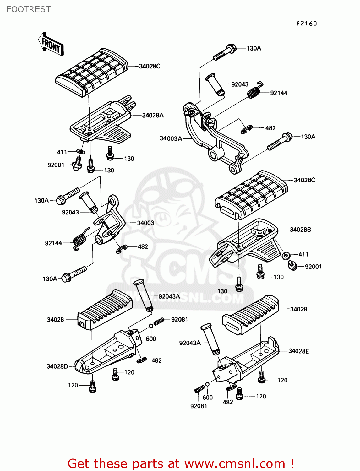 FOOTREST VN750A6 VULCAN 750 1990 USA CALIFORNIA CANADA